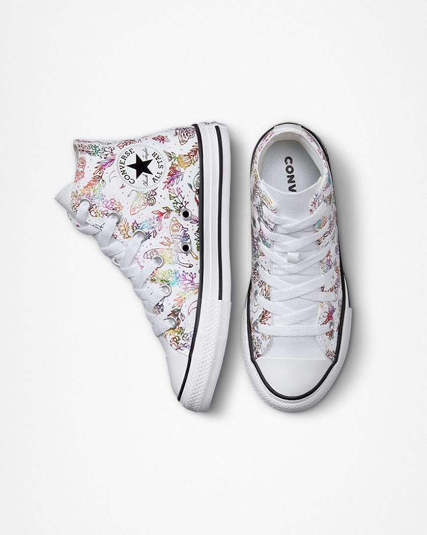 Dívčí Boty Vysoké Converse Chuck Taylor All Star Butterfly Shine Bílé Růžové Fialové Blankyt | CZ YLCZ85